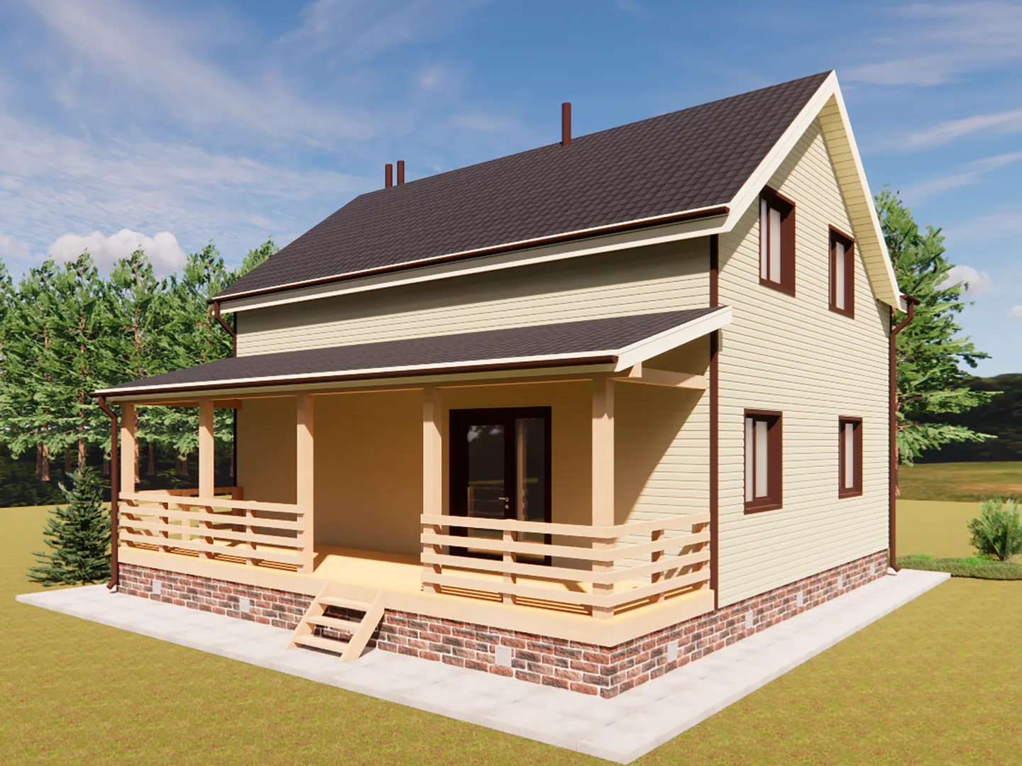 Двухэтажный загародный дом КД-22