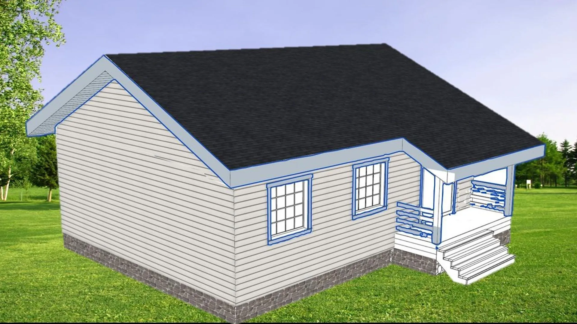 Индивидуальный жилой дом с террасой