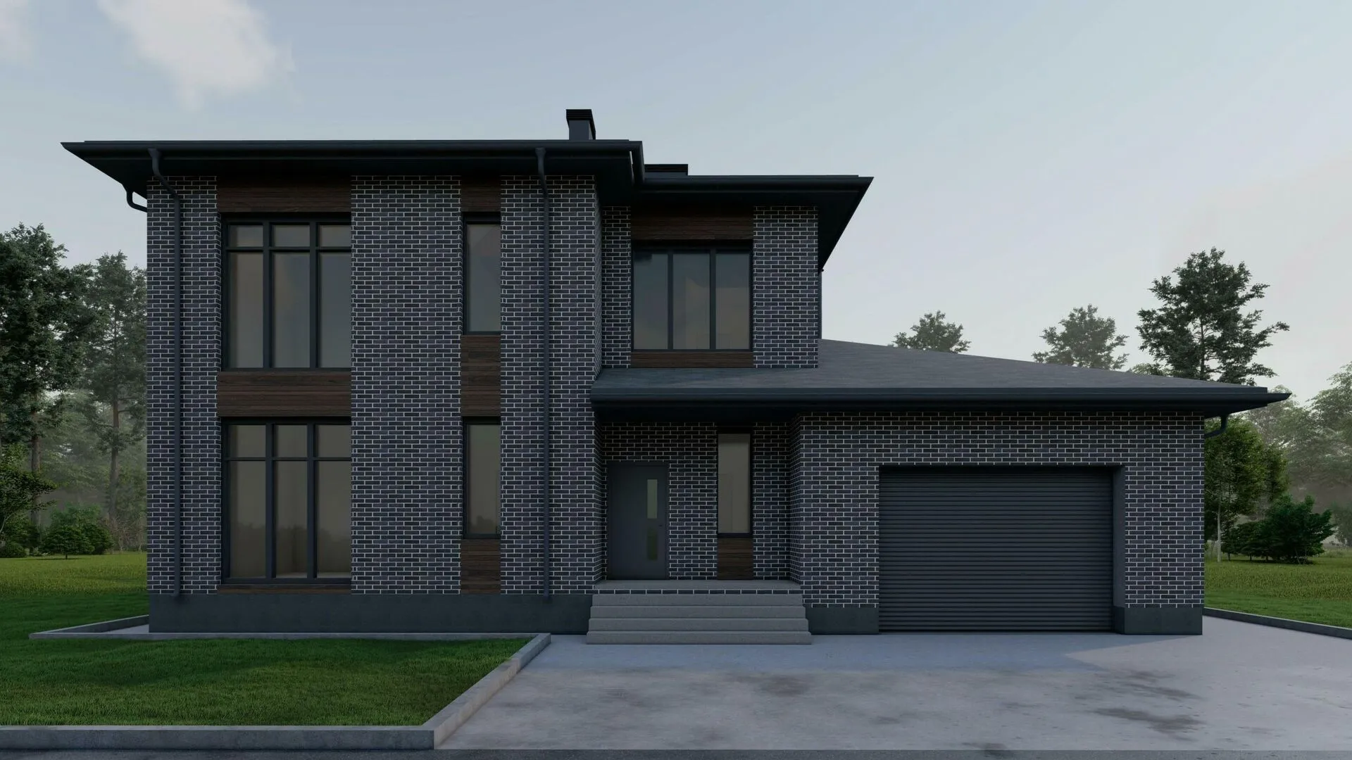 Солидный, двухэтажный дом с гаражом и террасой