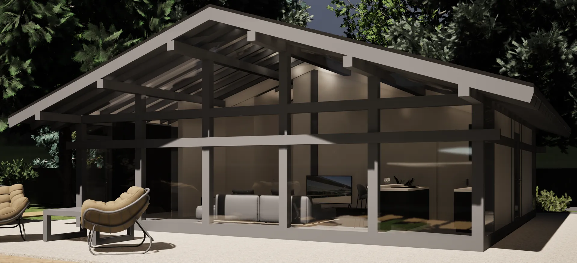 Одноэтажный дом Фахверк - ONE 100