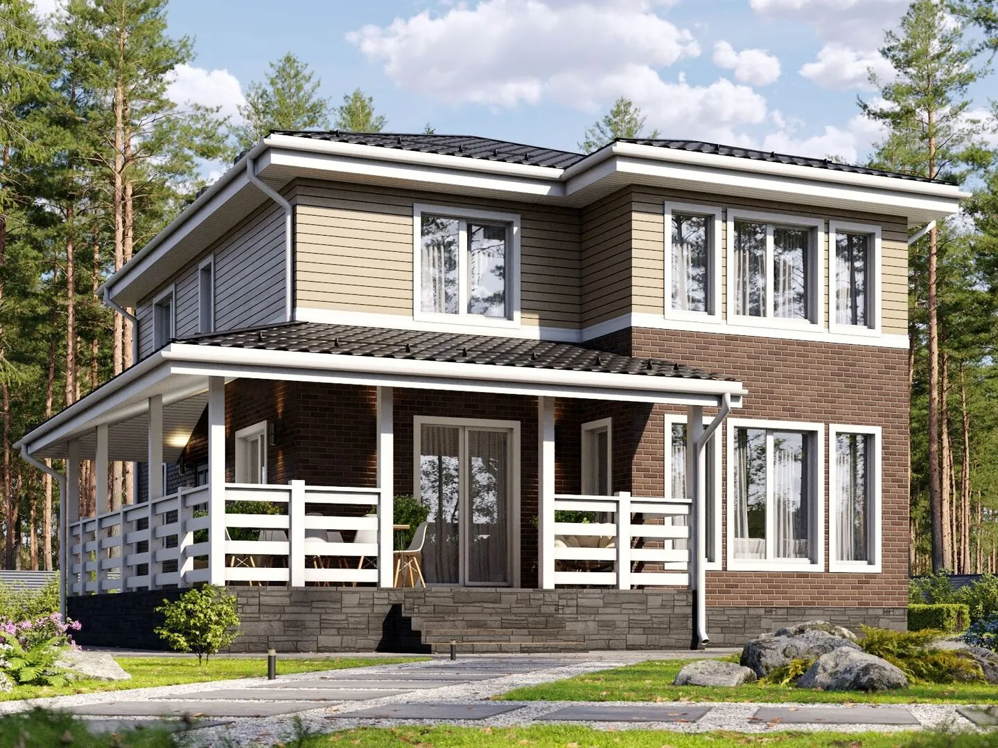 Двухэтажный каркасный дом «Оникс»