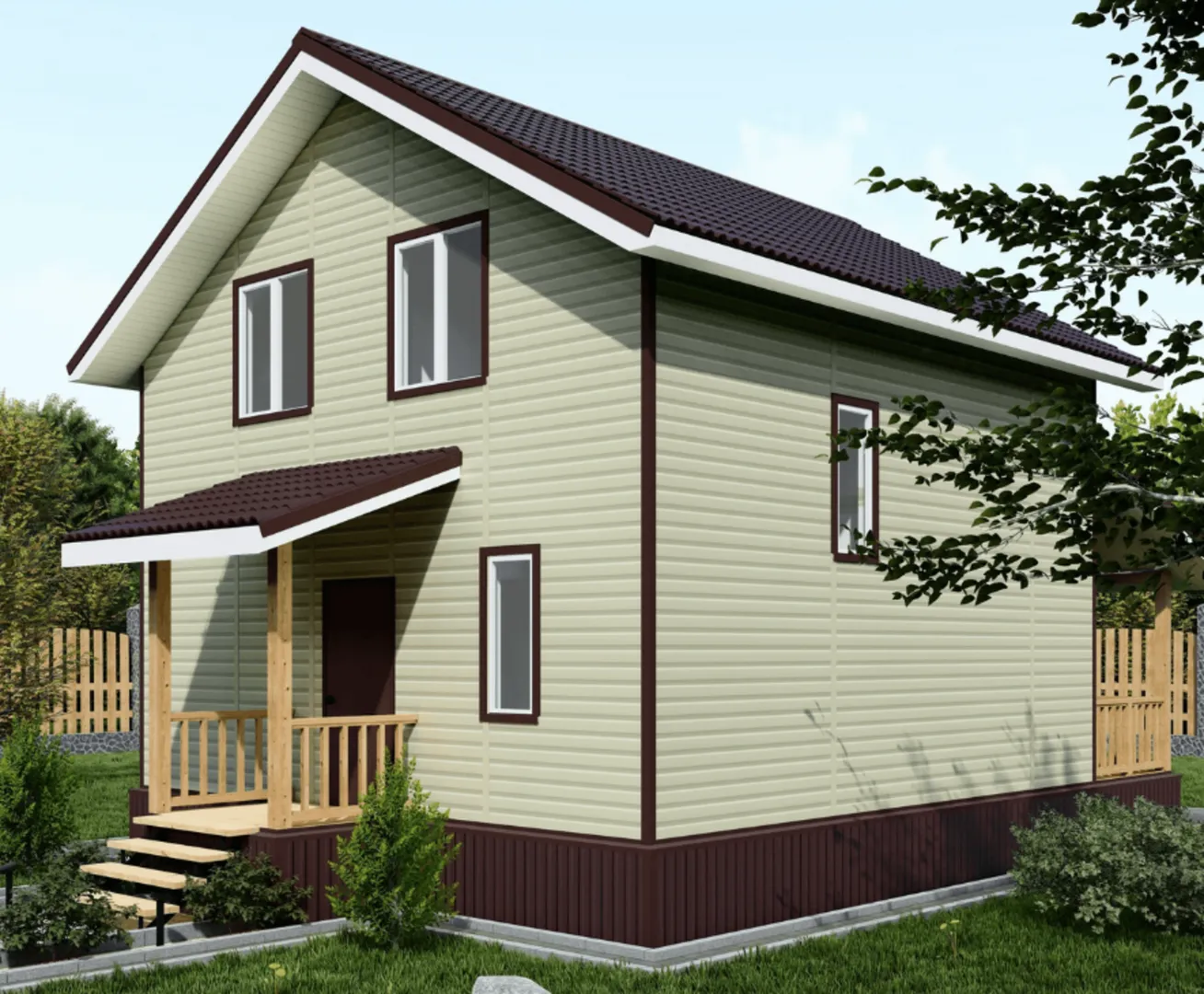 Одноэтажный дом с мансардным этажом 7,5х7,5