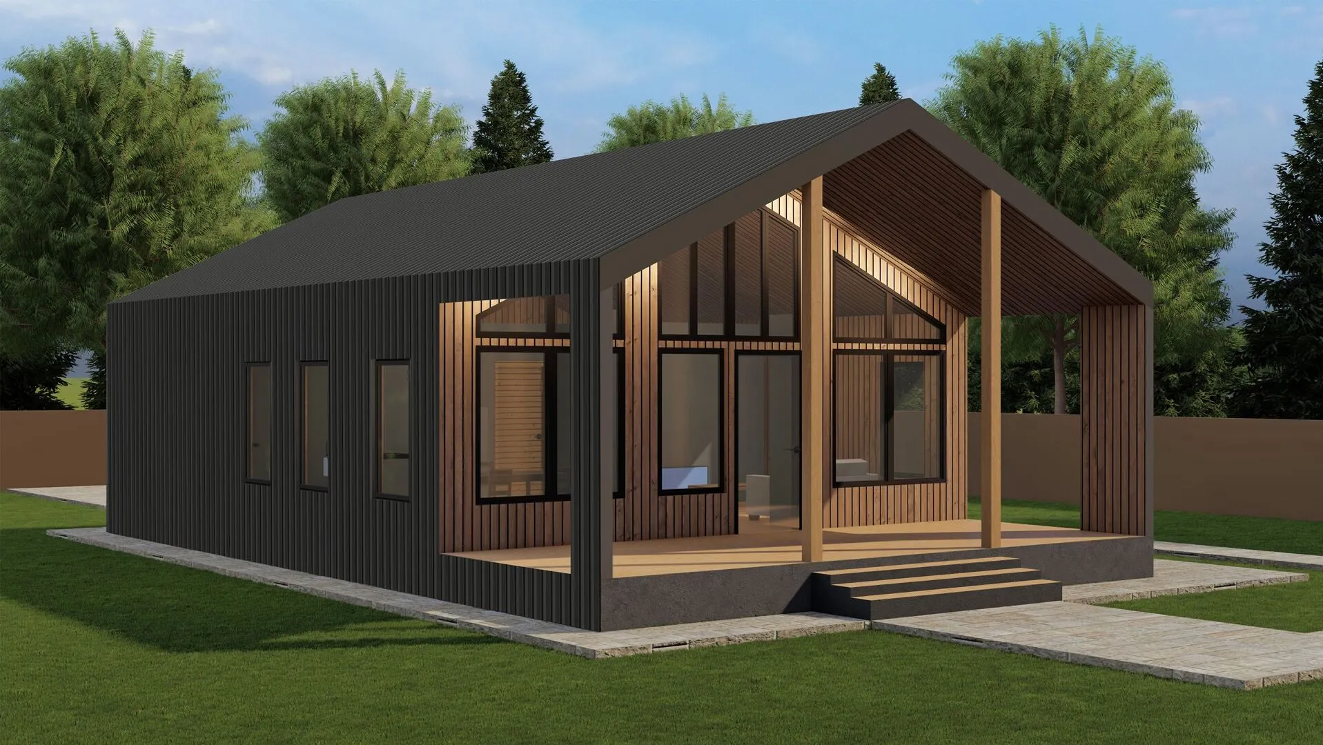 Барнхаус с двумя террасами