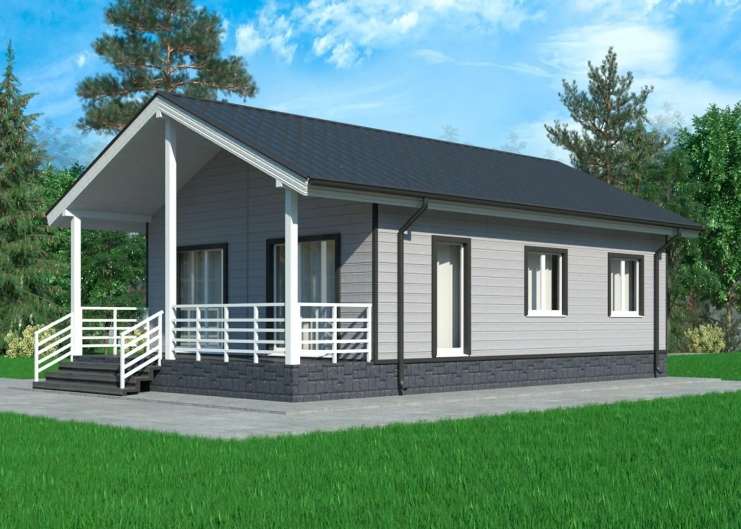 Каркасный дом с террасой