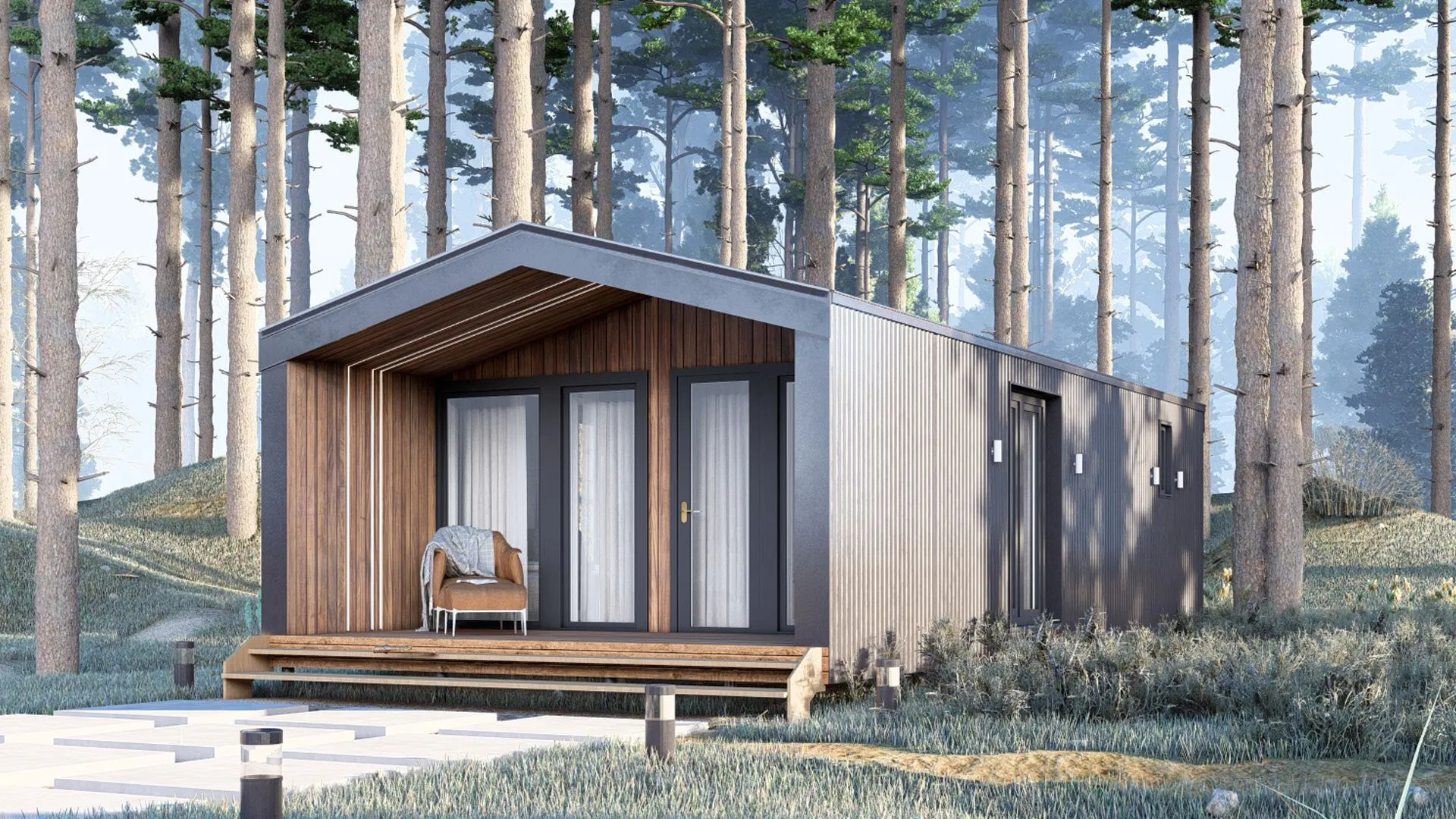 Одноэтажный модульный дом 