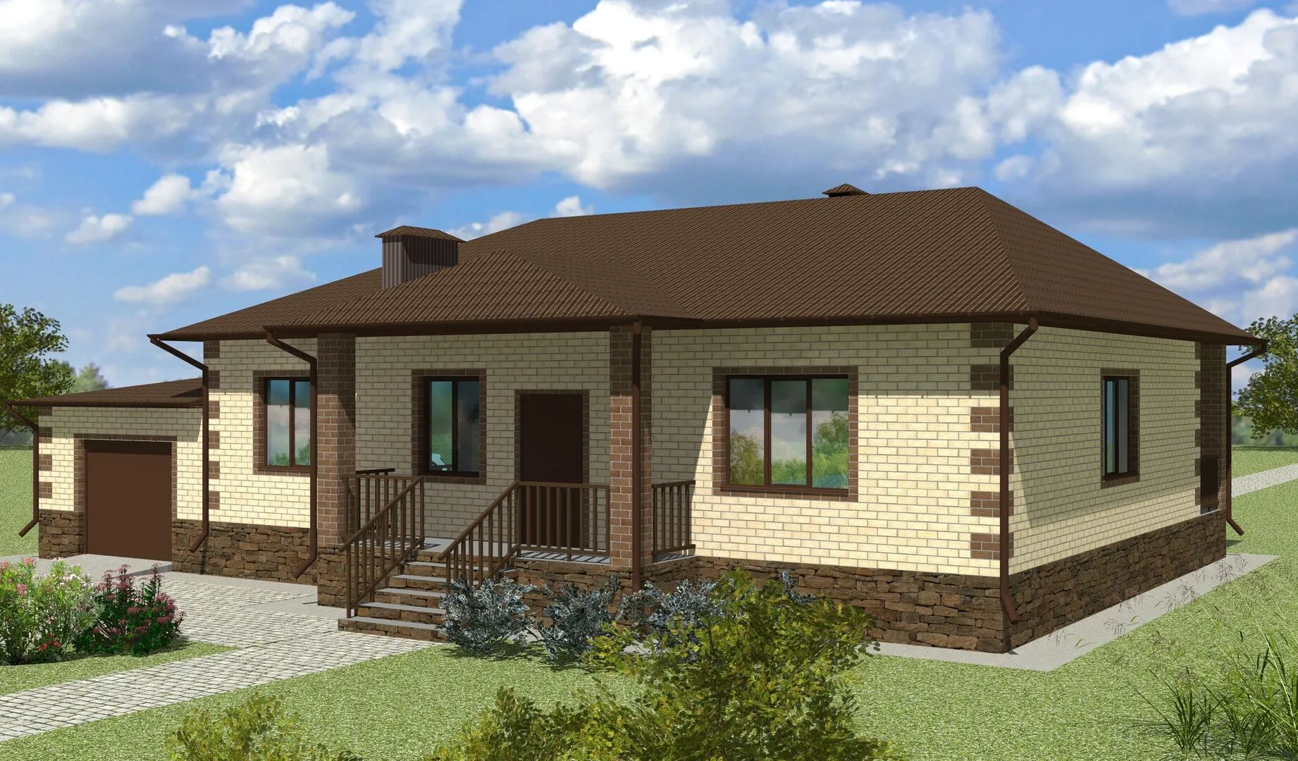 Одноэтажный дом А120