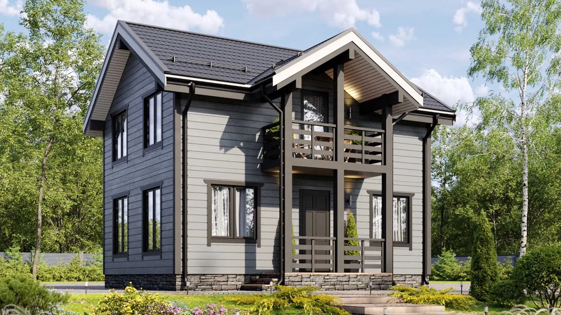 Двухэтажный загородный дом «Балтийский»