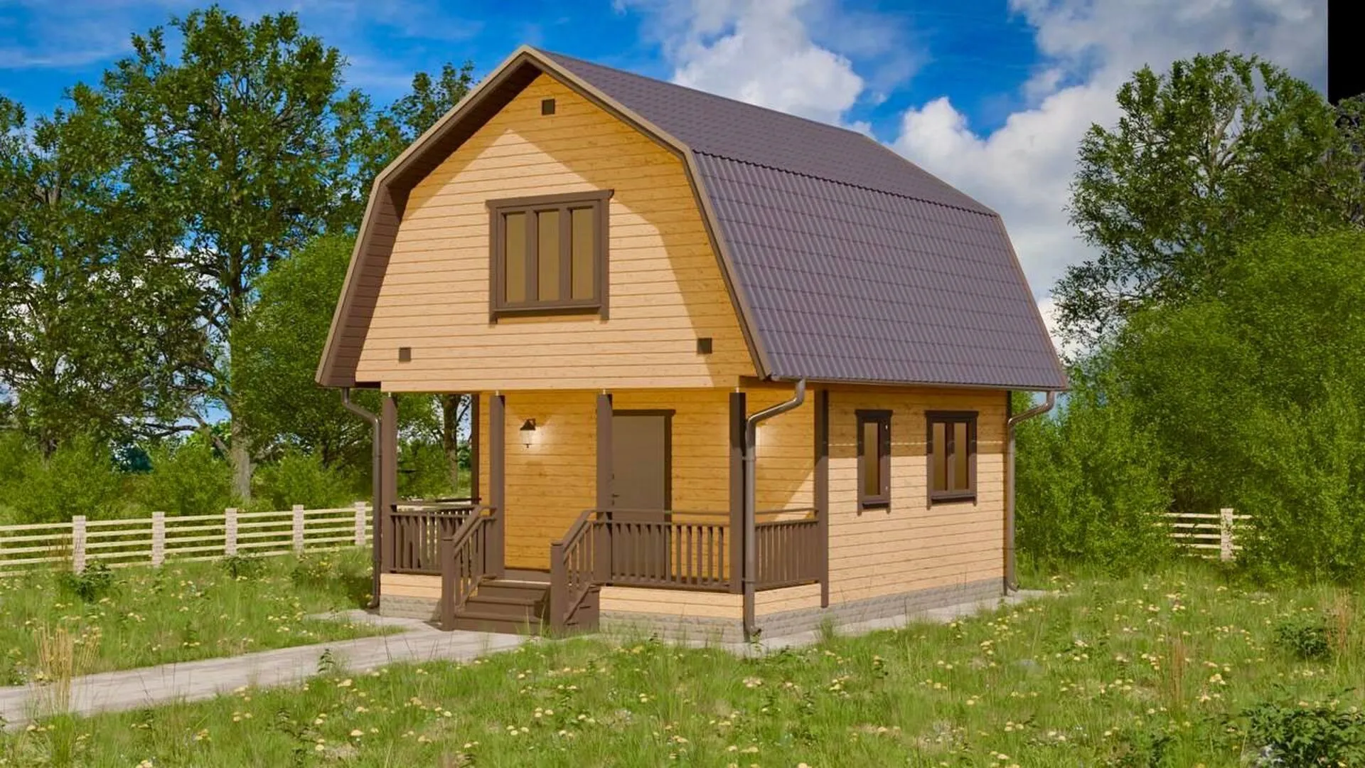 Каркасный дом 6х8м с мансардным этажом