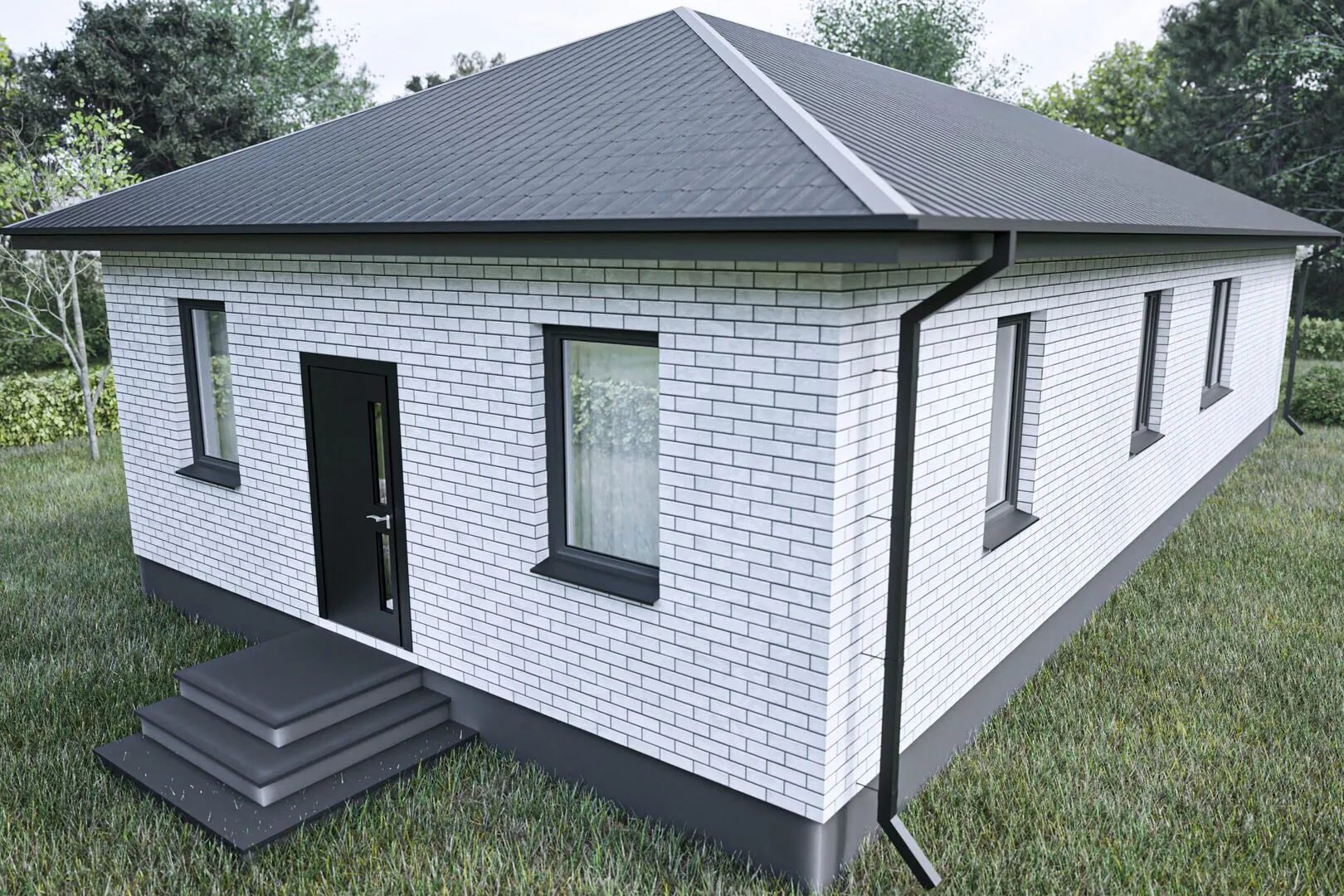 Загородный дом одноэтажный 113м2