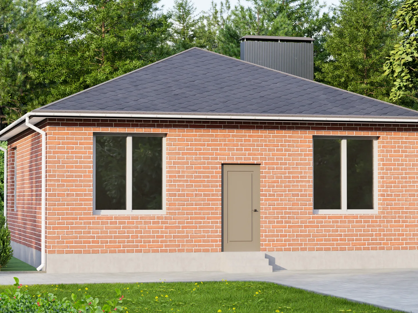 Индивидуальный жилой дом площадью 80м²