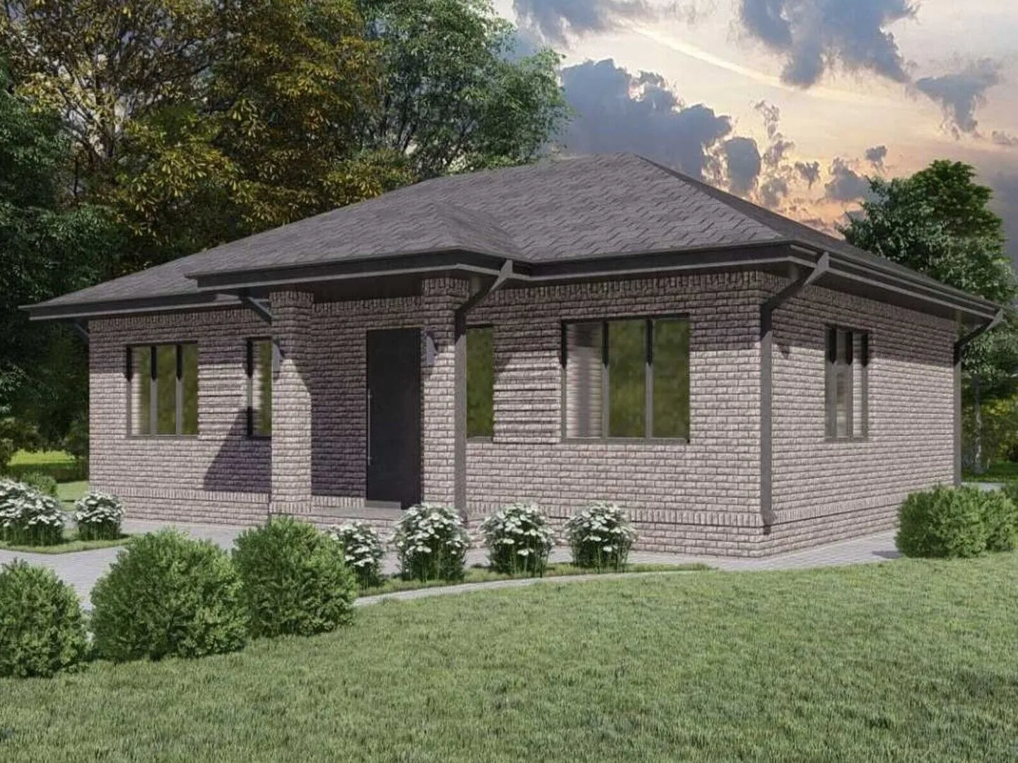 Одноэтажный дом по проекту 