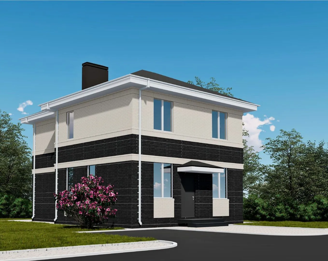 Двухэтажный дом с четырьмя спальнями 