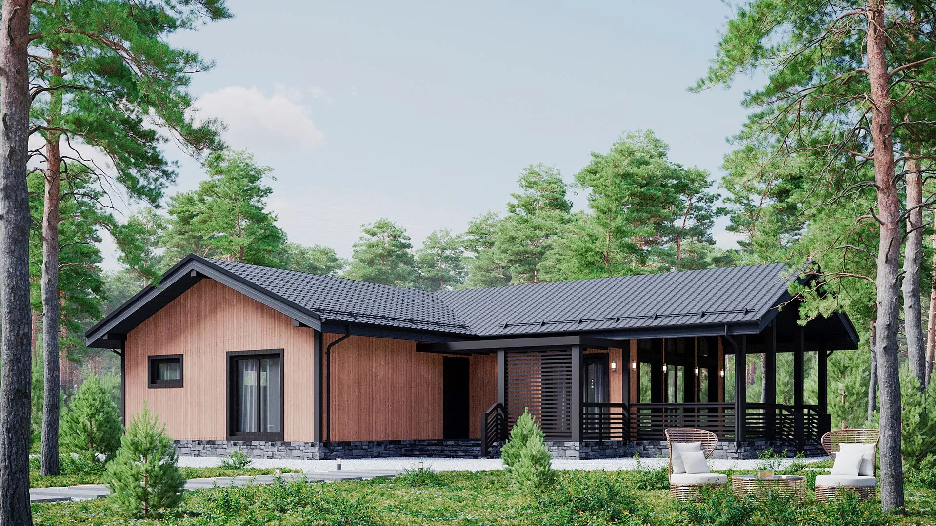 Одноэтажный дом по проекту № 7