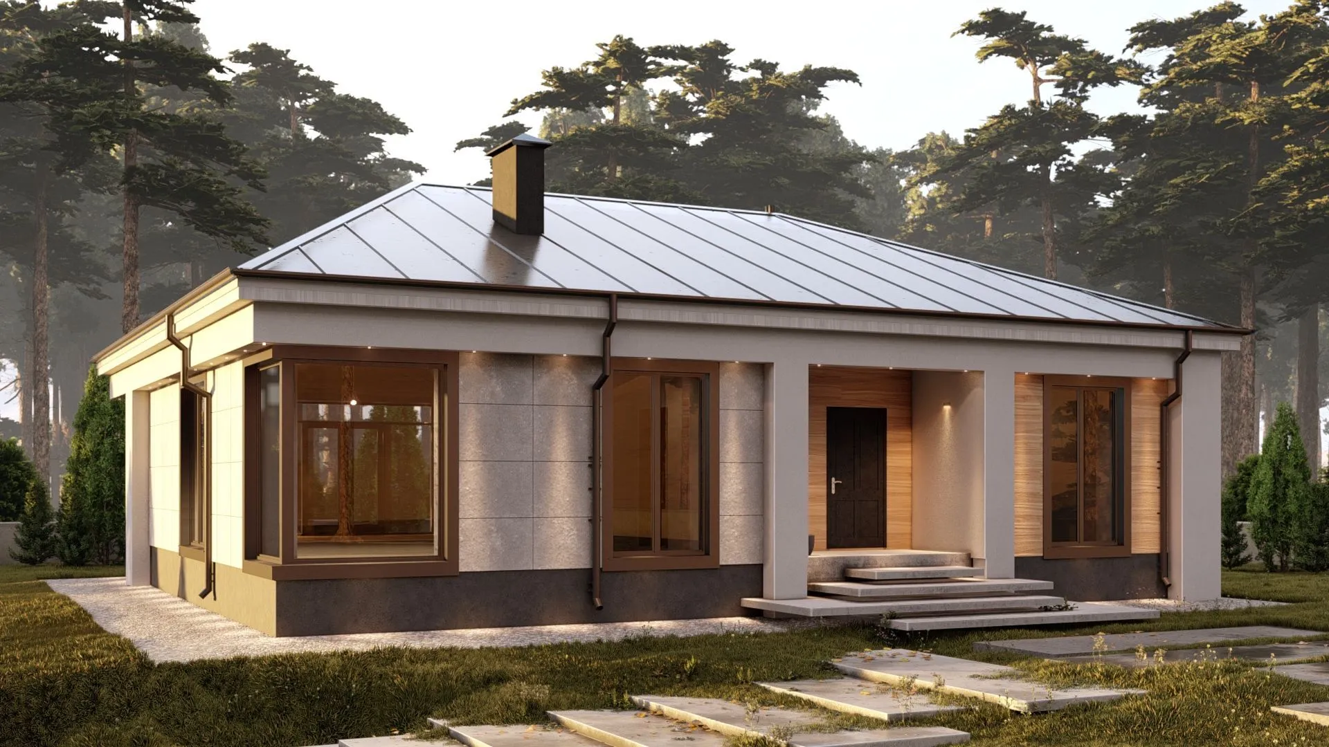 Одноэтажный жилой дом №29-08-17