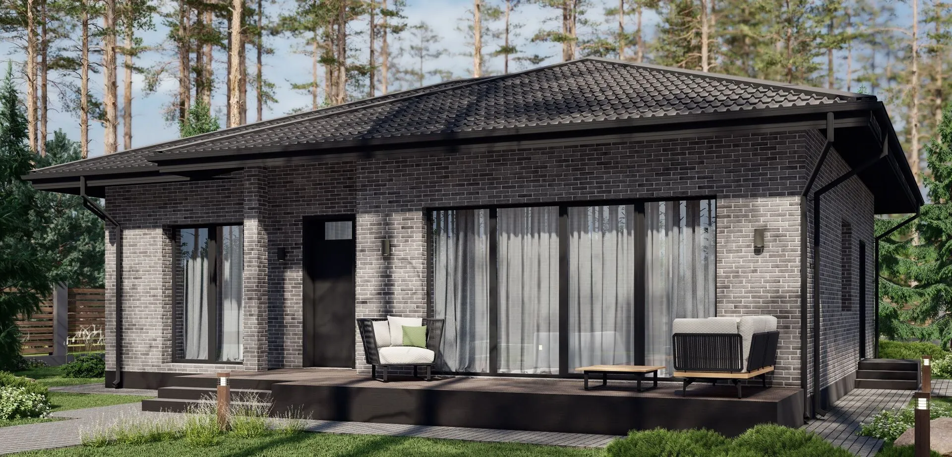 Дом в стиле “Plain ”с террасой