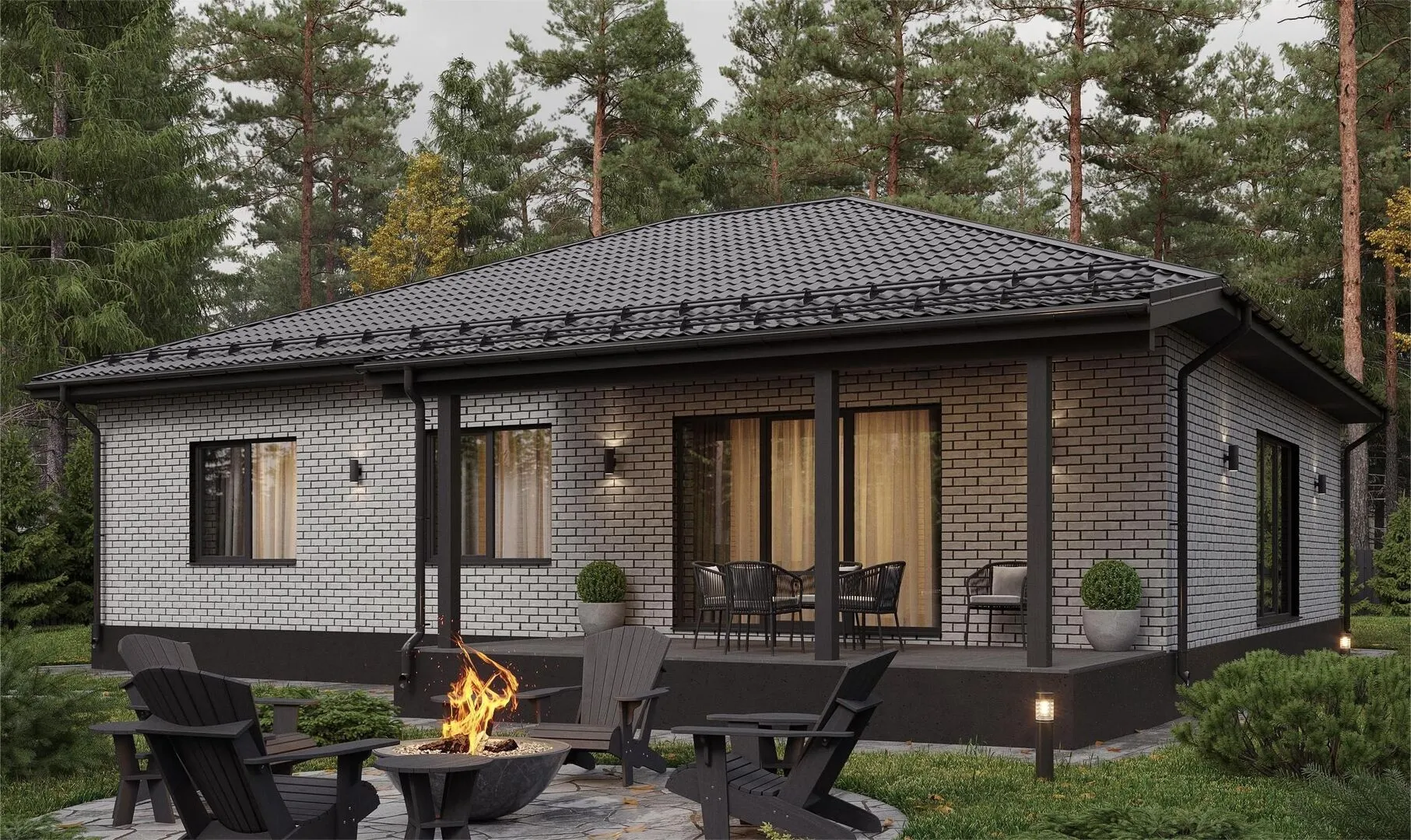 Одноэтажный дом 130