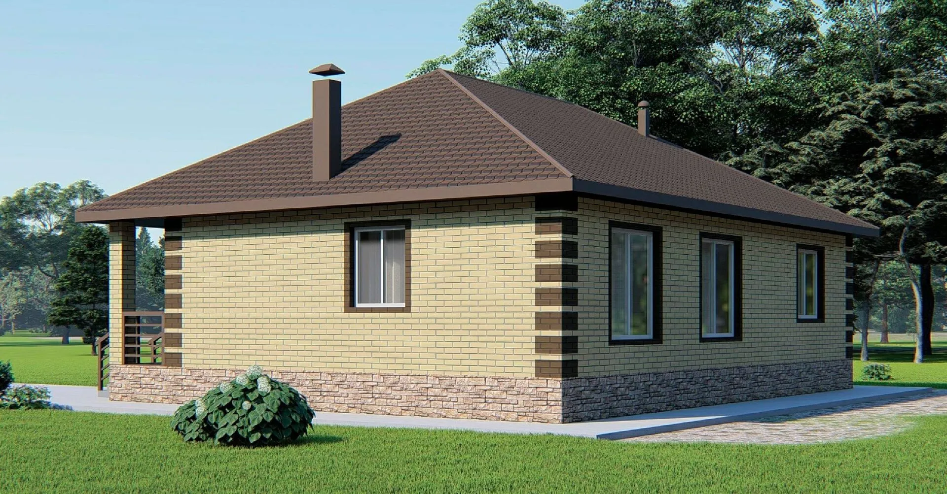 Проект одноэтажного дома №9 (11,0х13,9 м)