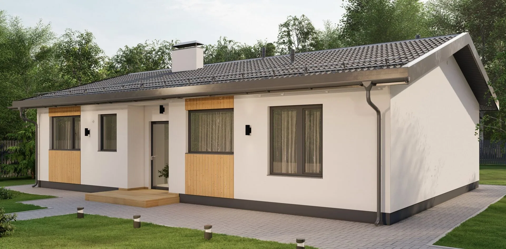 Одноэтажный дом по проекту Латен Макс - 130 м2