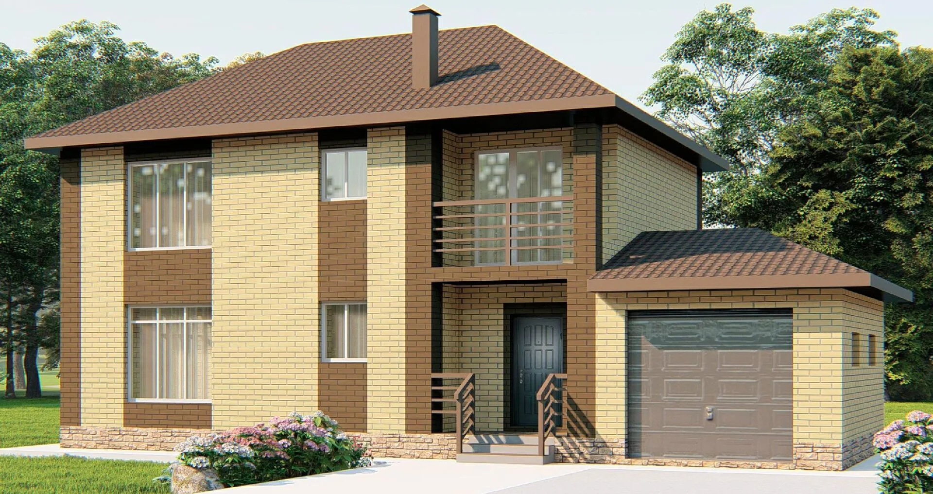 Проект двухэтажного дома №25