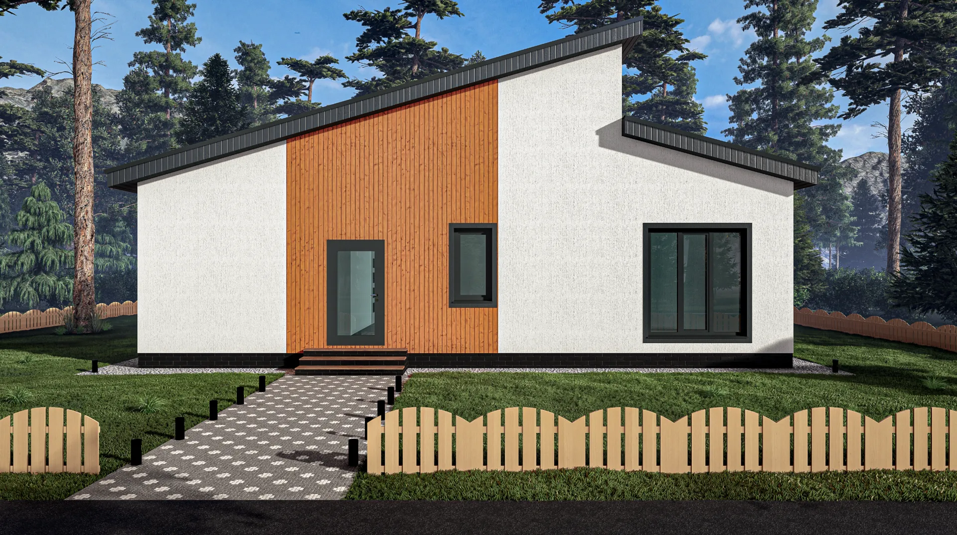 Одноэтажный дом с большой гостинной