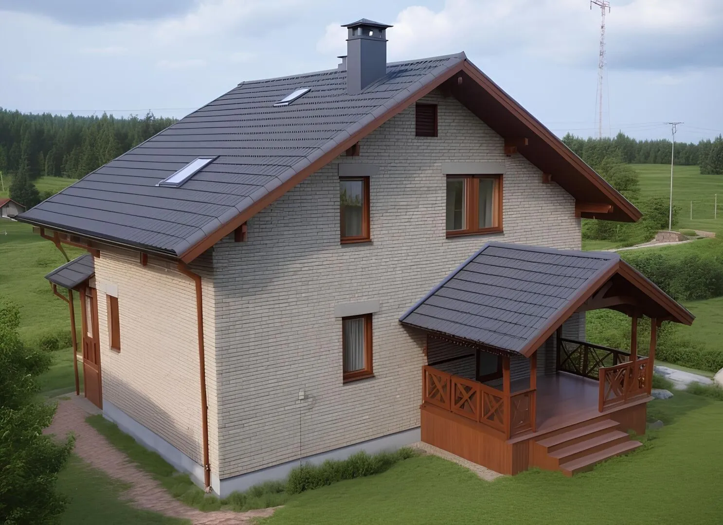 Проект Двухэтажный дом с мансардой 