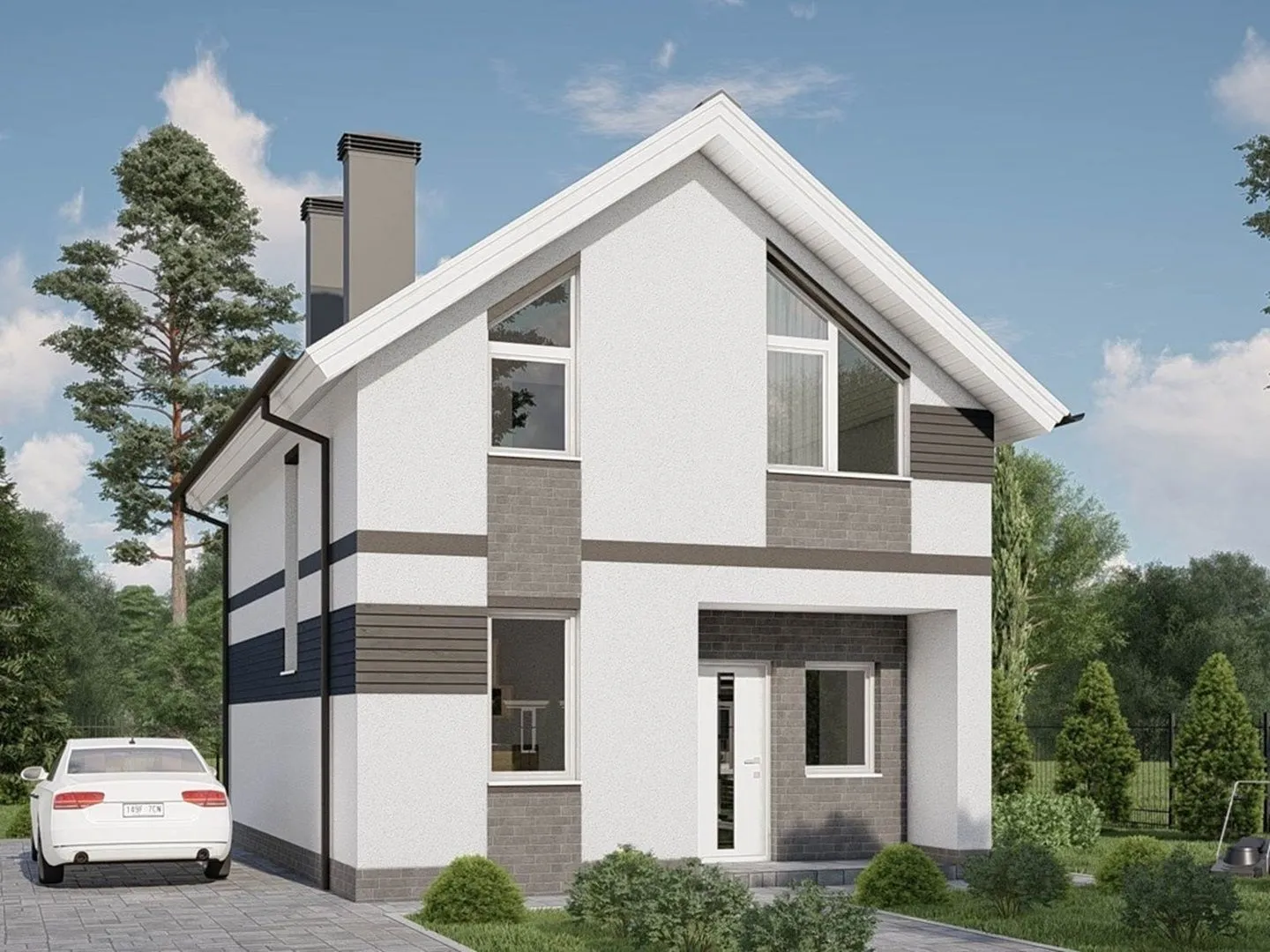 Двухэтажный загородный дом