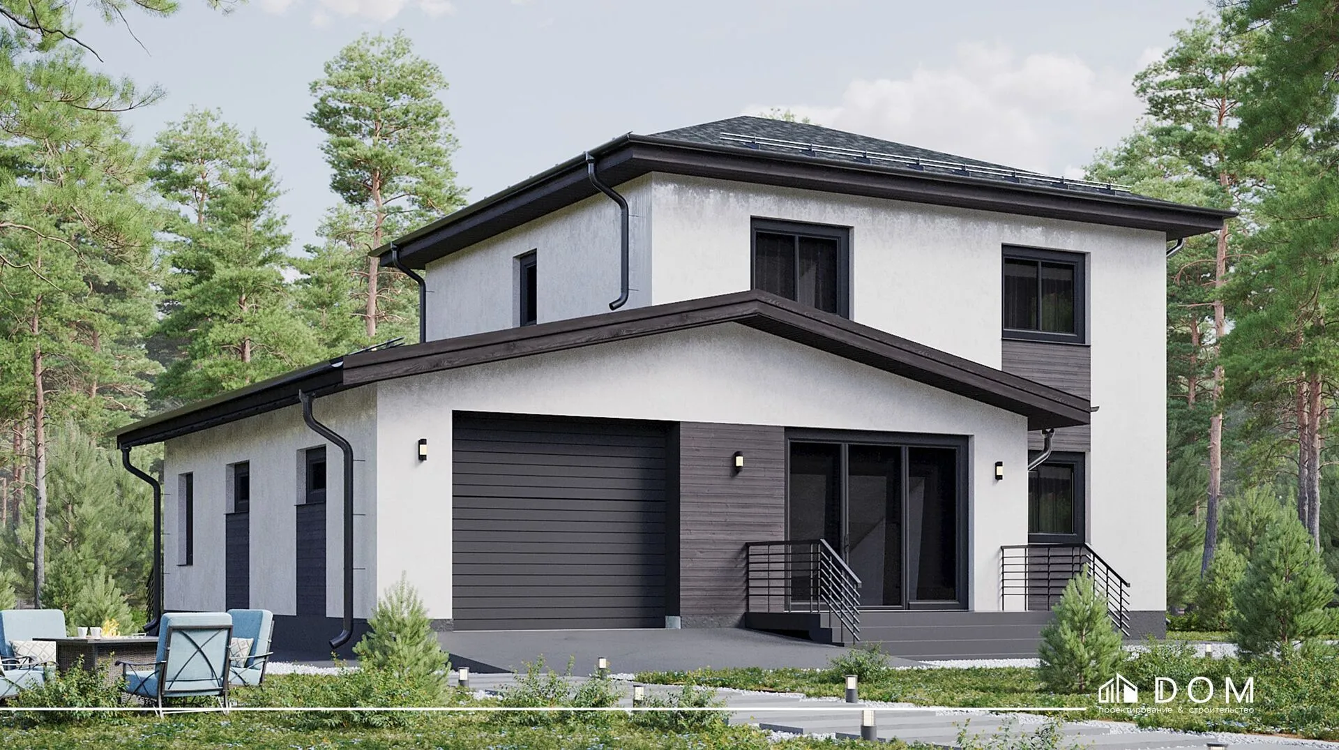 Двухэтажный загородный дом CASUAL