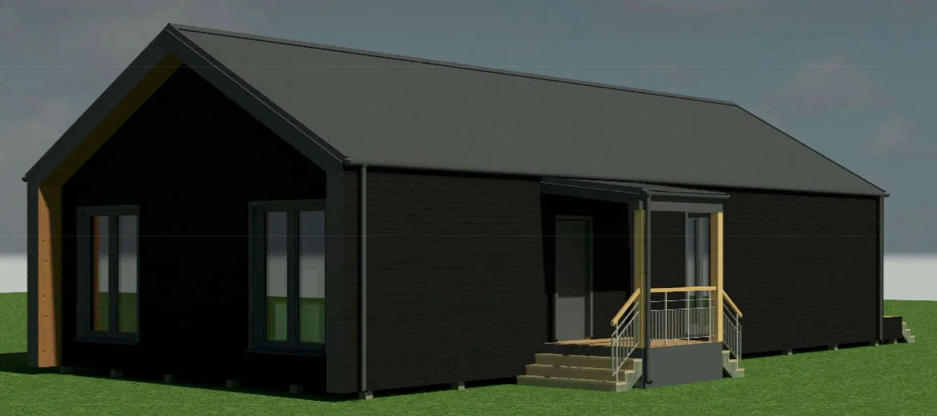 Одноэтажный барнхаус 127м2