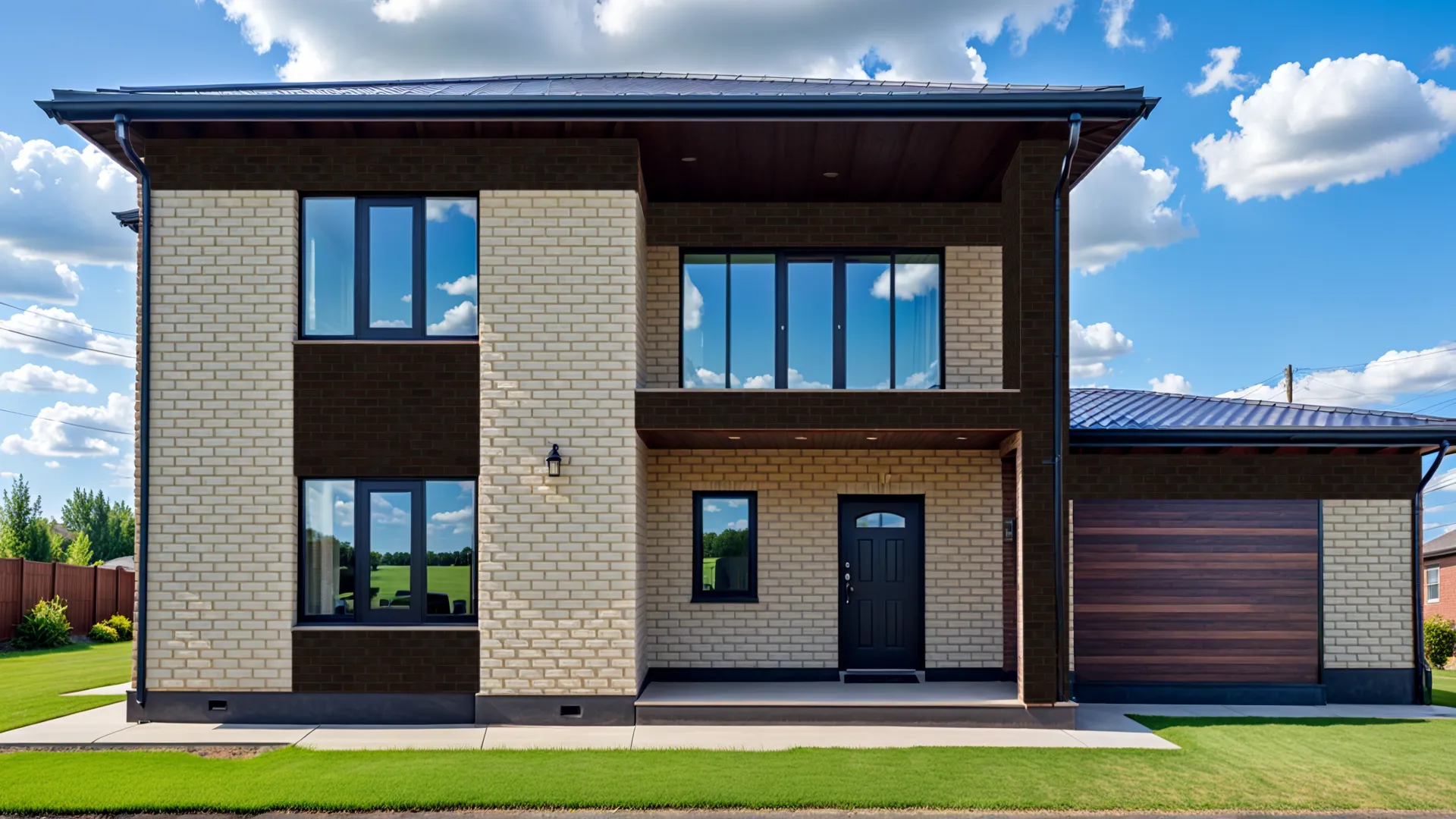 Газобетонный дом с гаражом 