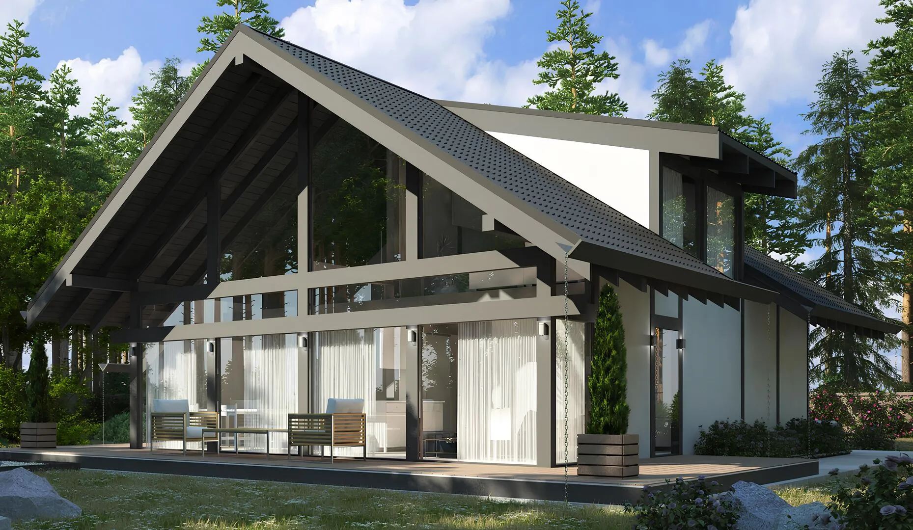 Дом Фахверк два этажа - MAXI UP