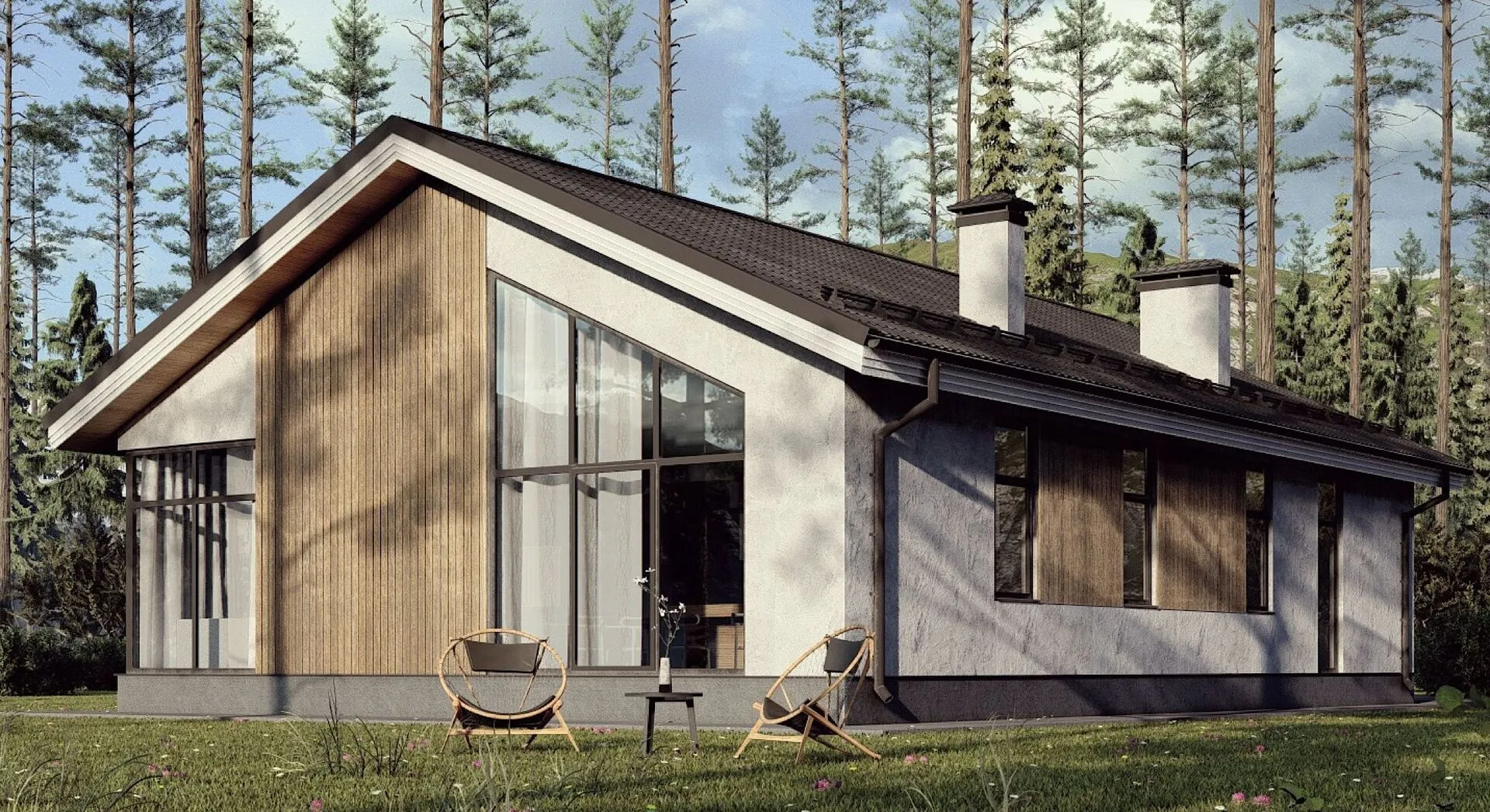 Одноэтажный дом Олики