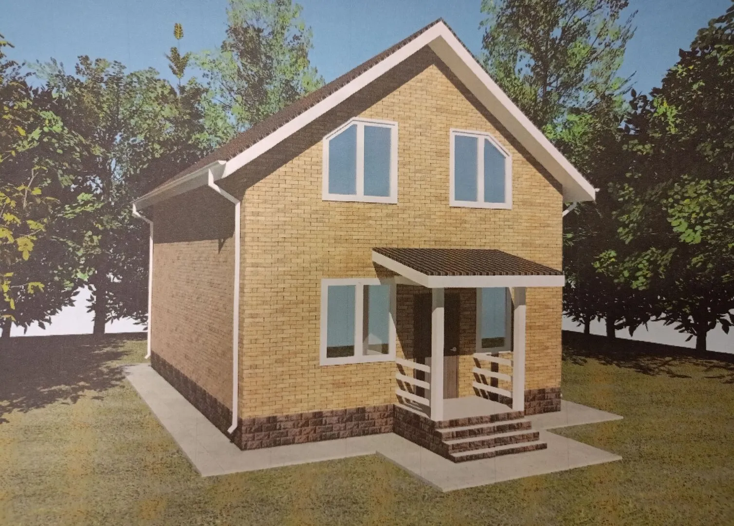 Двухэтажный каркасный дом