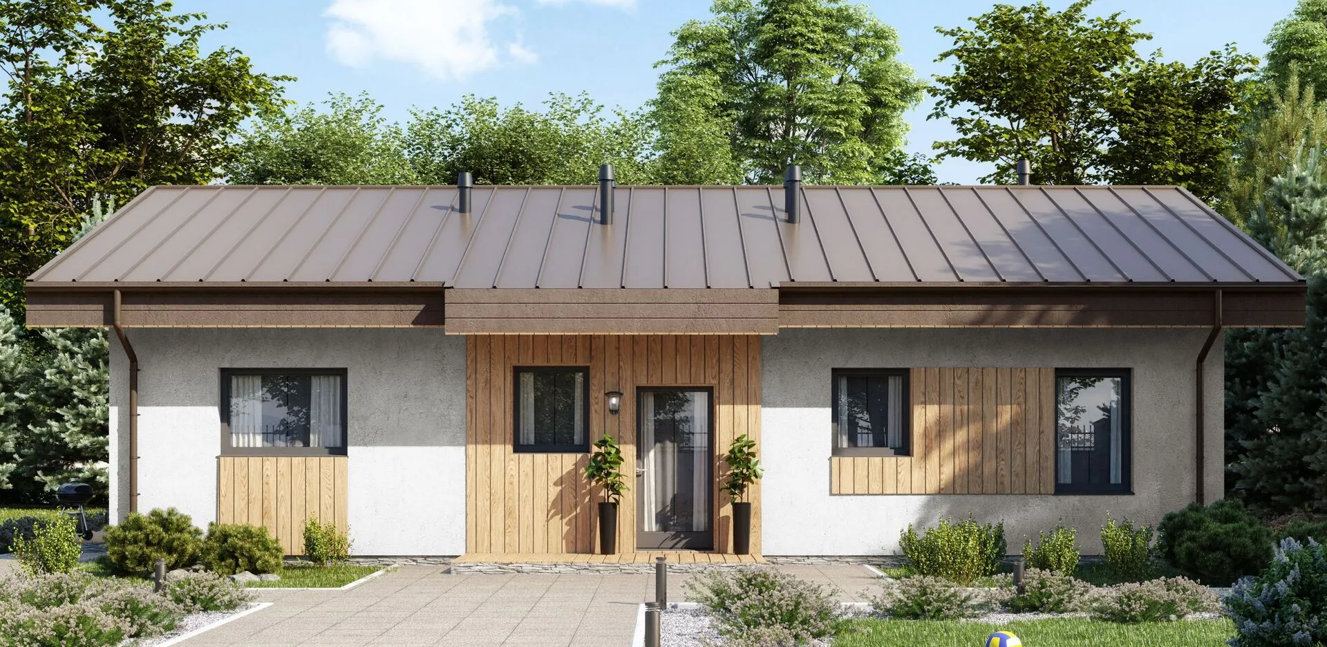 Одноэтажный дом ГБ-091-23