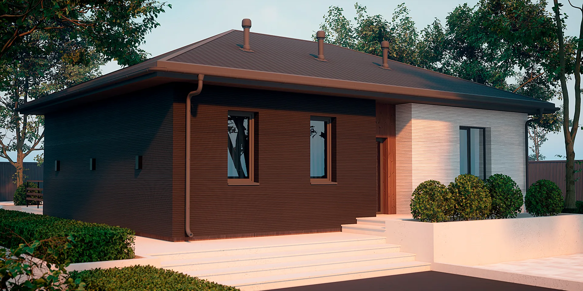 Одноэтажный дом СКАЙ-75