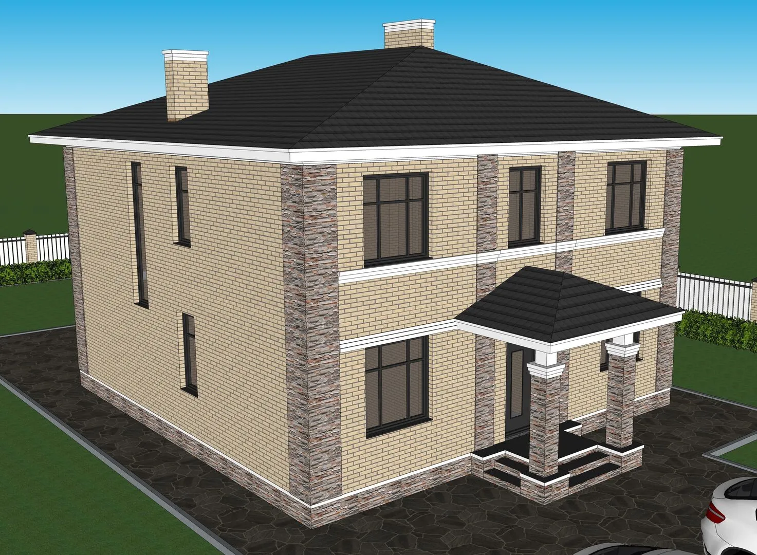 Двухэтажный коттедж №299-1