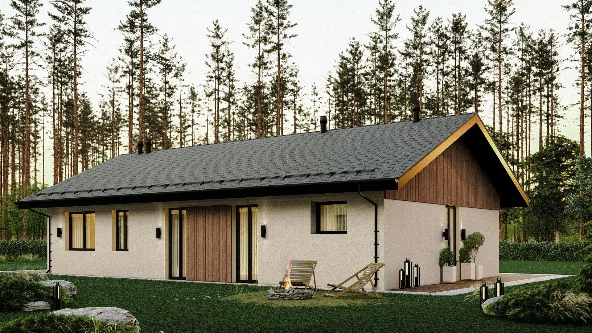 Одноэтажный дом от компании UNIT серии Комфорт - 98 ТК