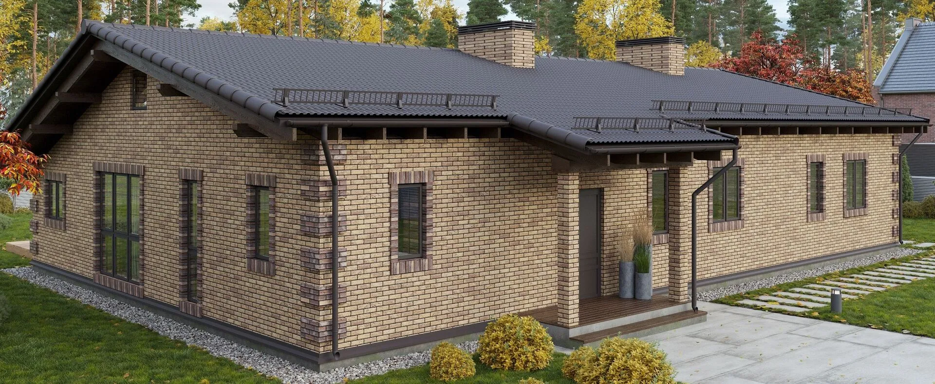 Одноэтажный каменный дом Бунгало XL