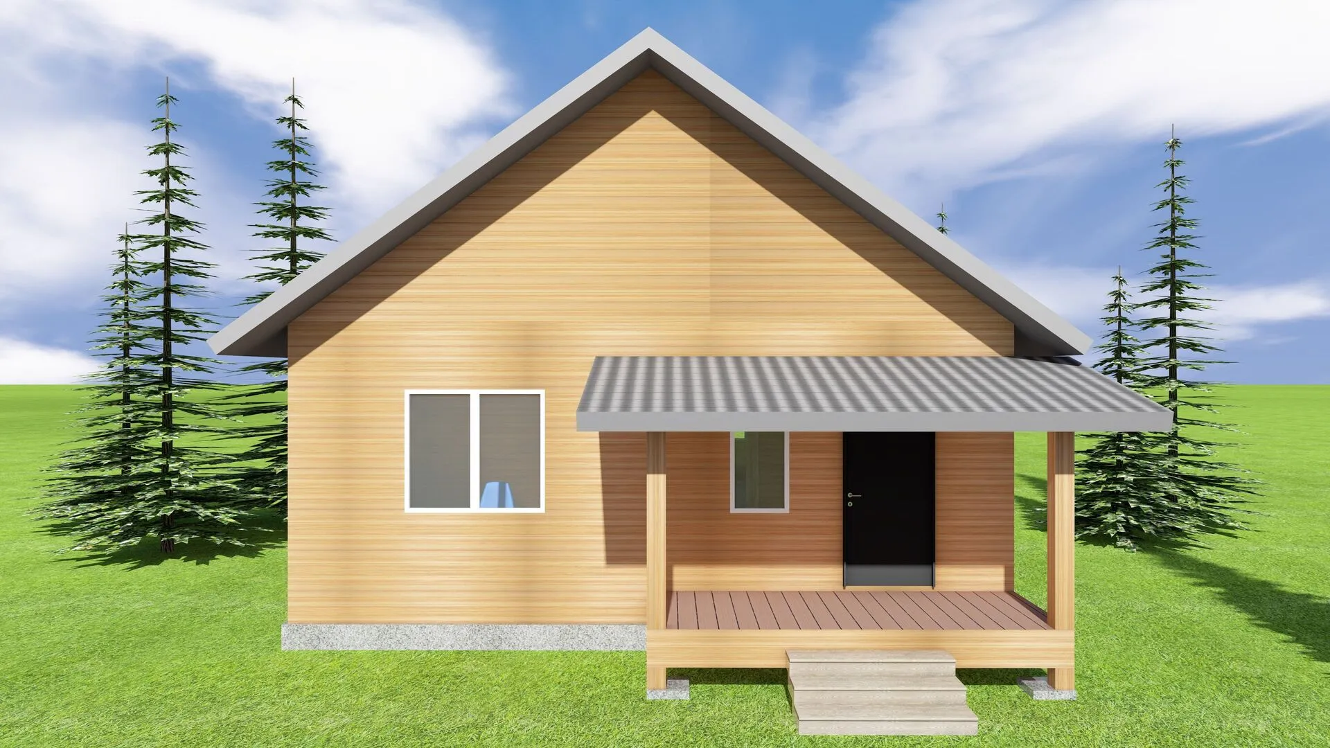 Брусовой дом с крыльцом ТА-78