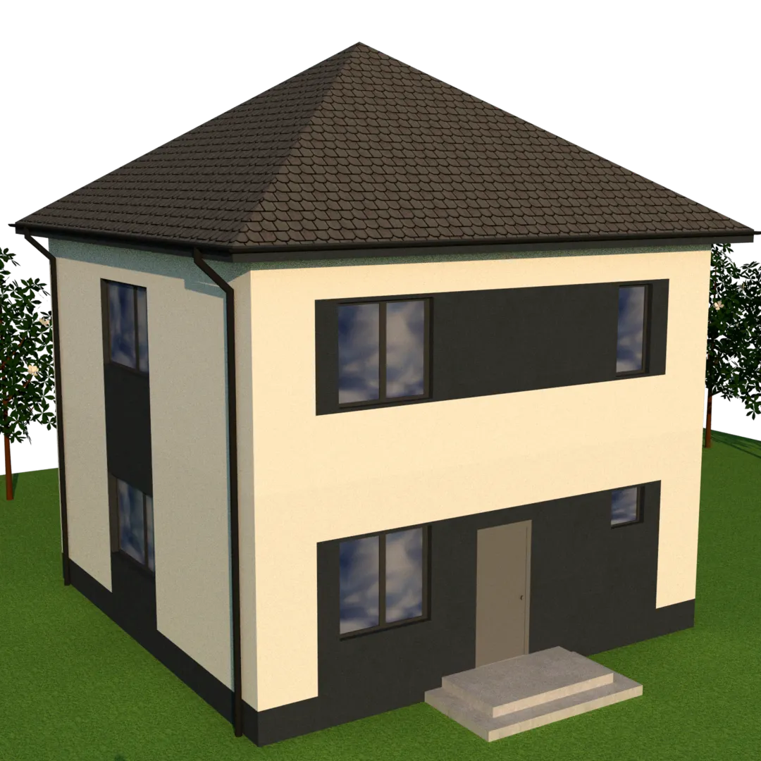 Современный одноэтажный дом KV-03