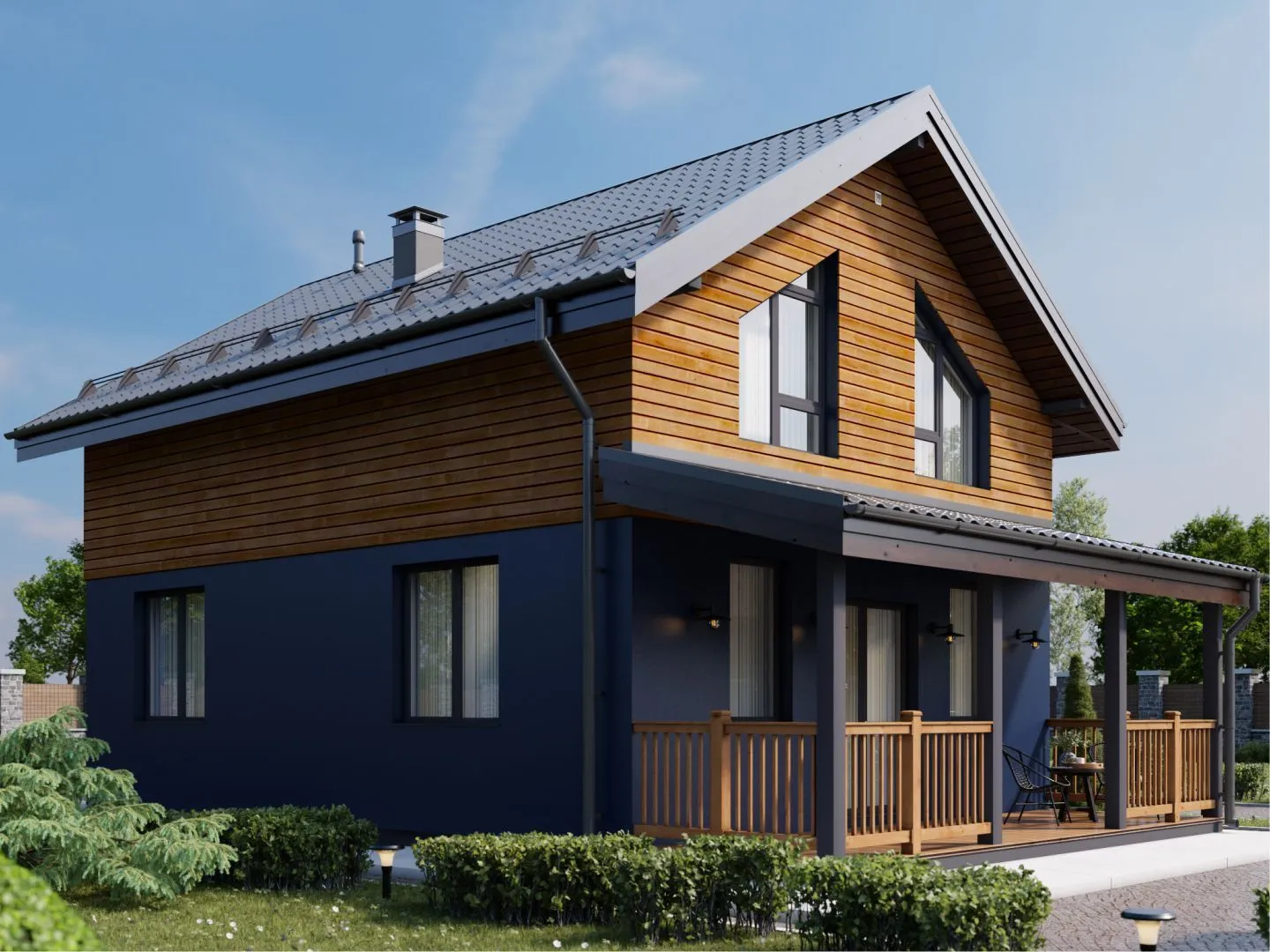 Дом с мансардным этажом 