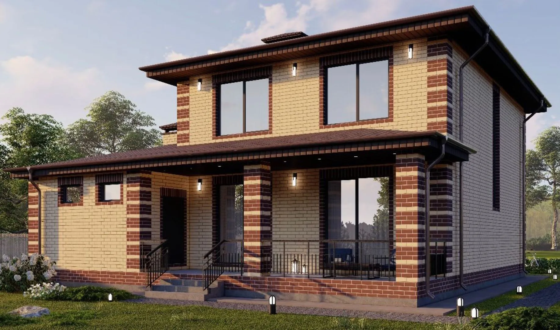 Проект индивидуального жилого дома общей площадью - 210,84 м2