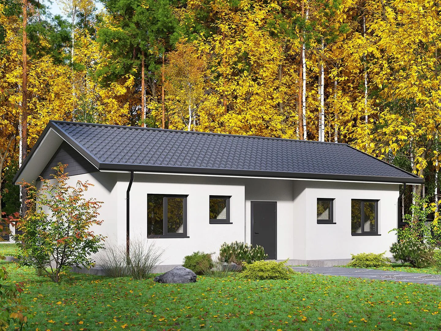 Каменный дом по проекту Неаполь 75