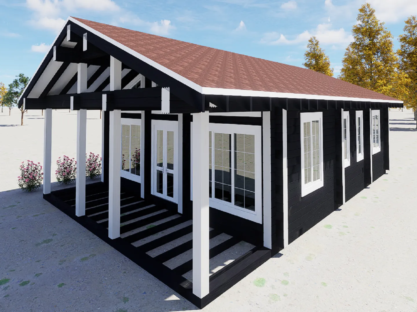 Дом из клееного бруса по индивидуальному проекту №2