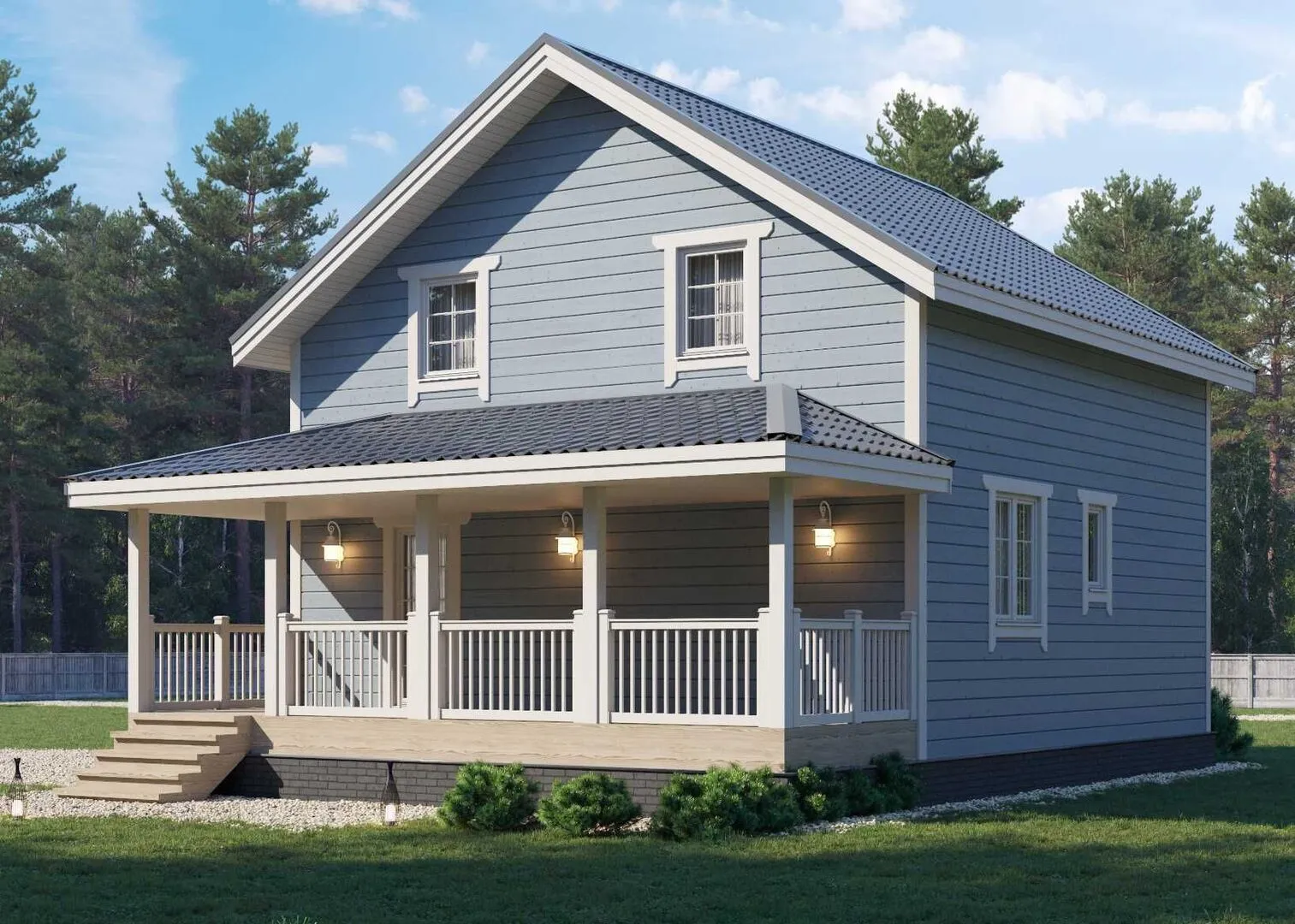 Каркасный дом КД-24 8 х 10,5 метров