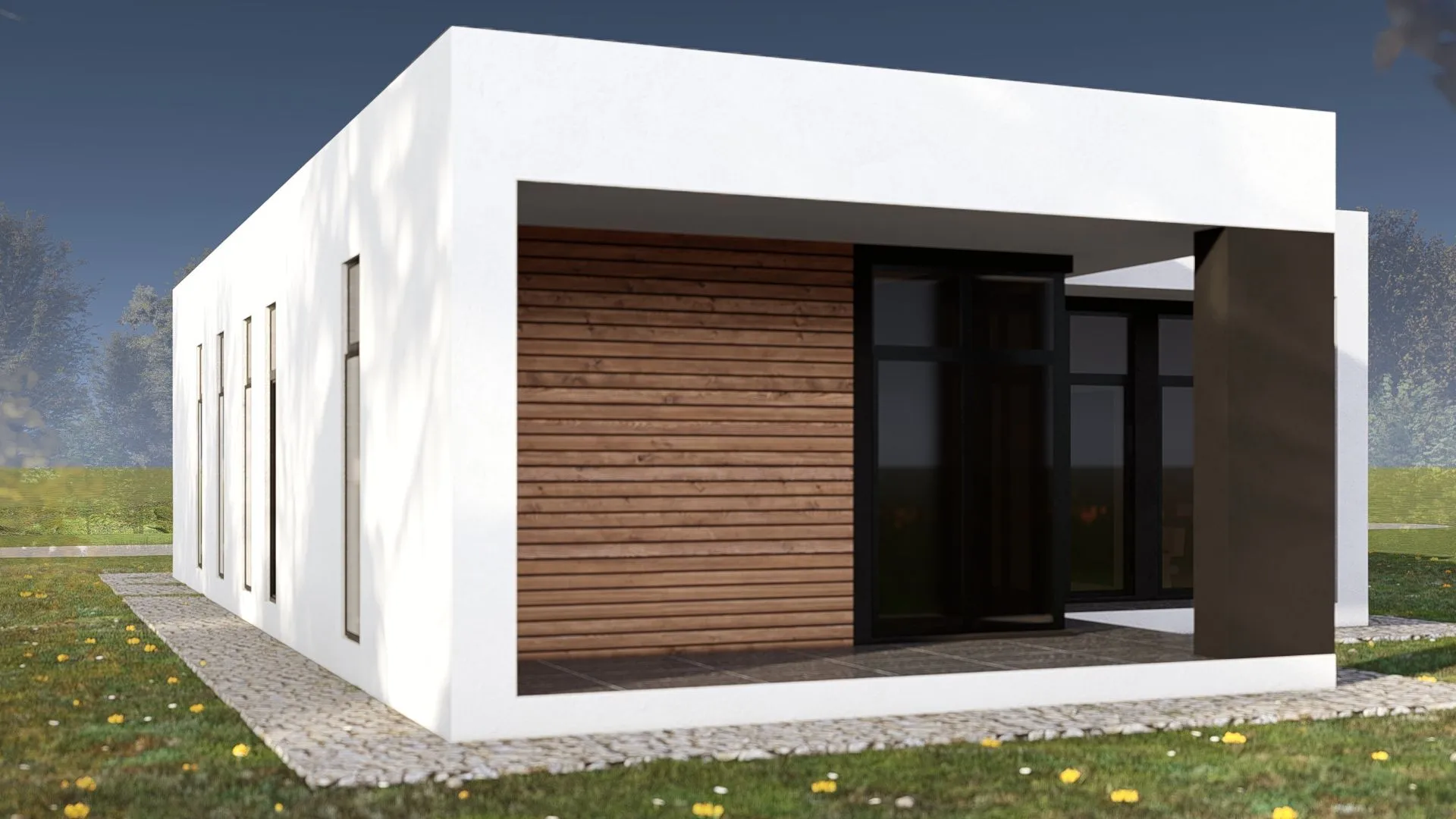 Дом в стиле Хайтек с 2 спальнями