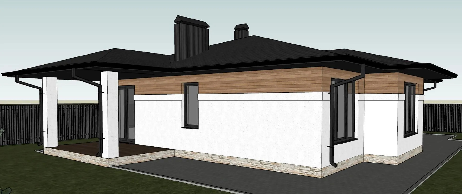 Красивый одноэтажный дом №361