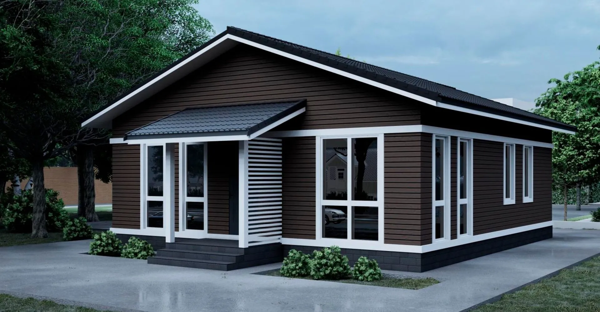 Одноэтажный каркасный дом ТП-110