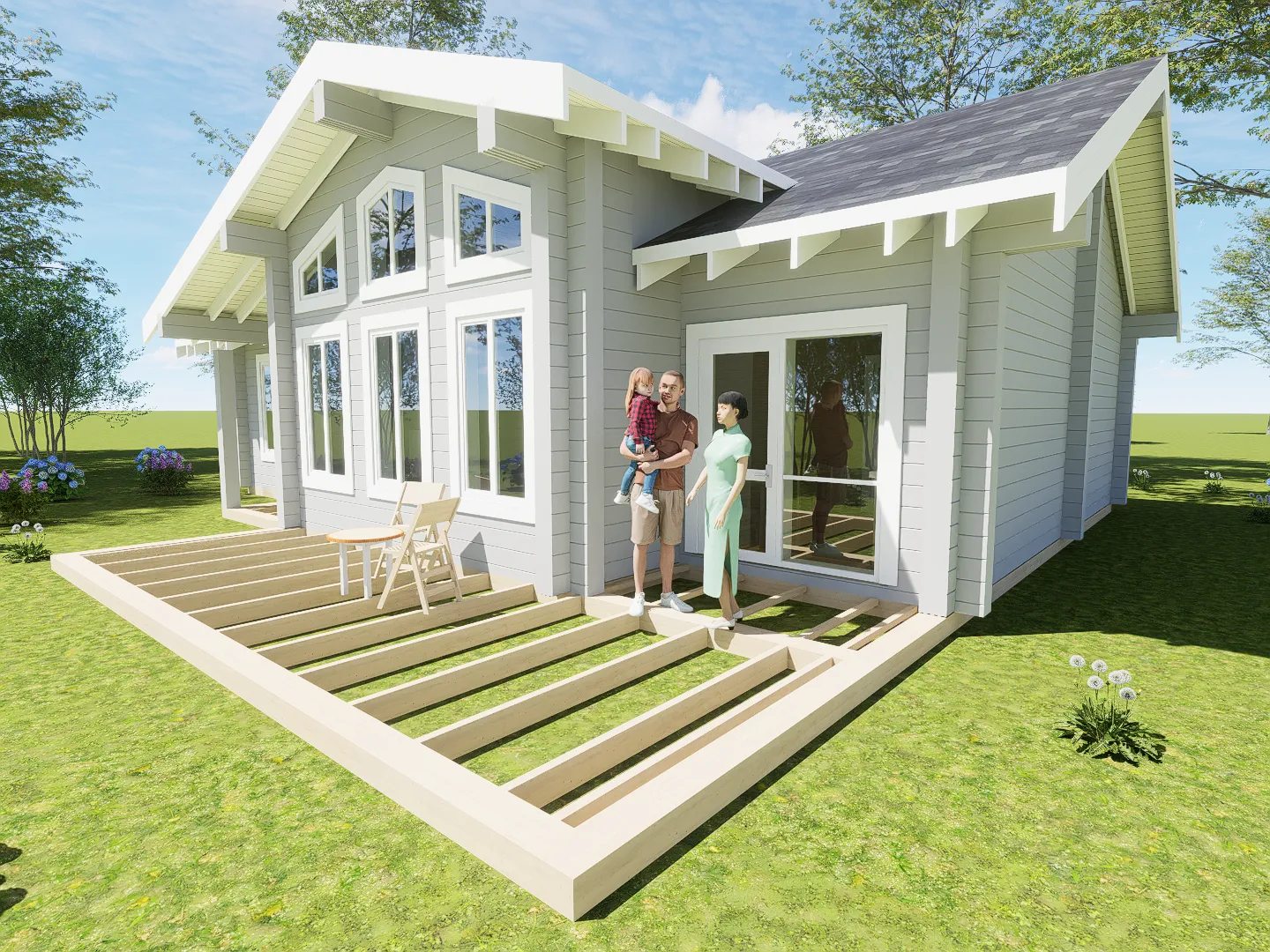 Дом из клееного бруса по проекту БД-66