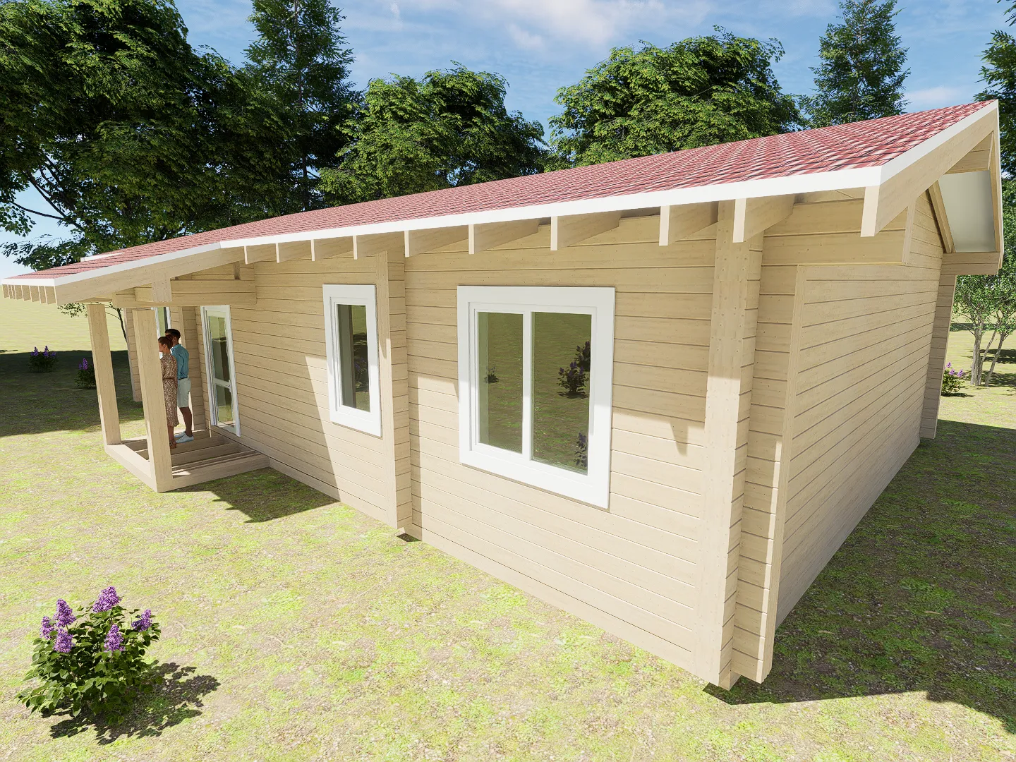 Дом из клееного бруса по проекту БД-105