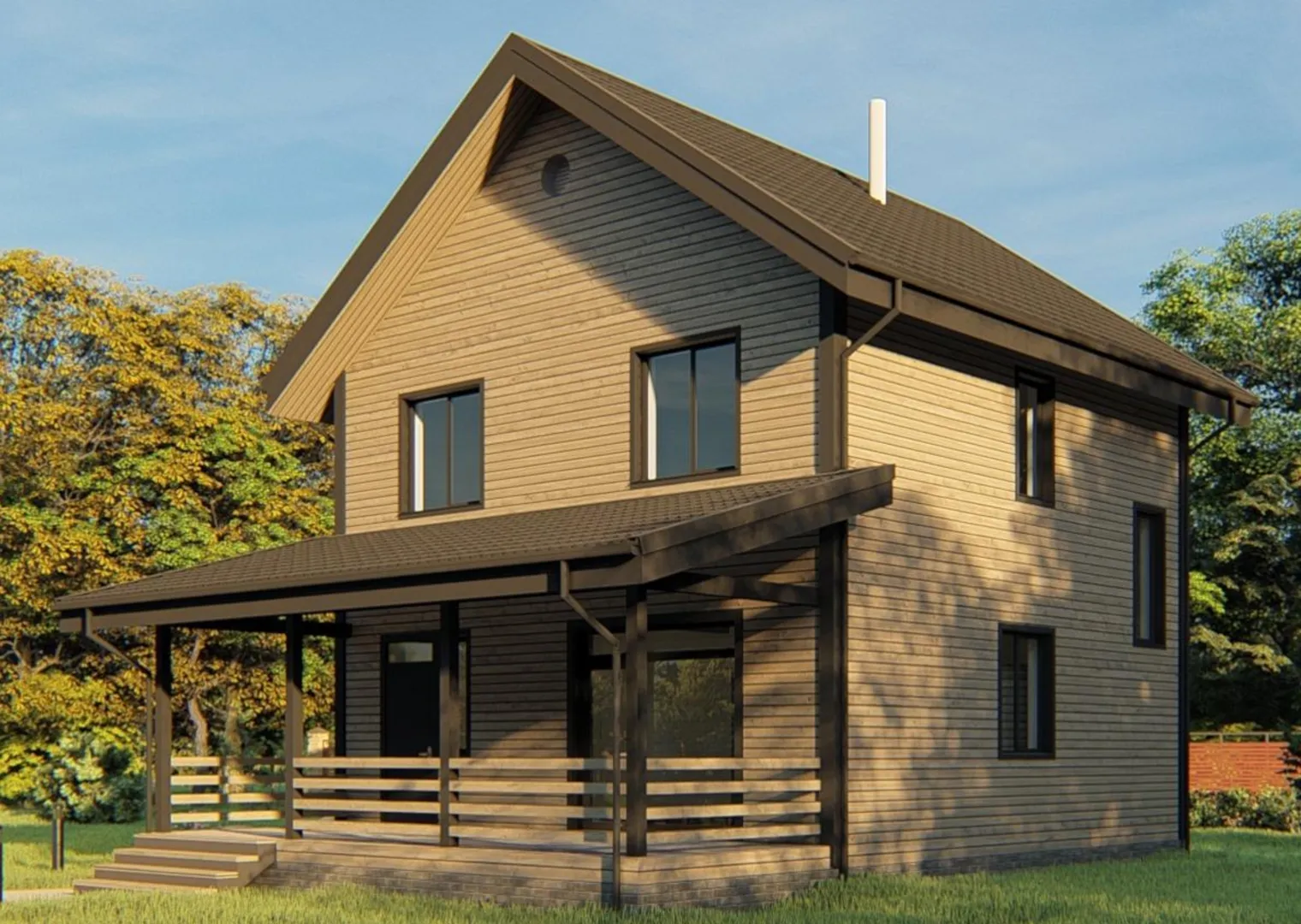 Классический проект двухэтажного дома 8,0х11,0